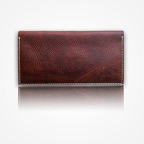 Genuine Textured Leather Long Wallet – 12 Card Slots & Dual Cash Compartments