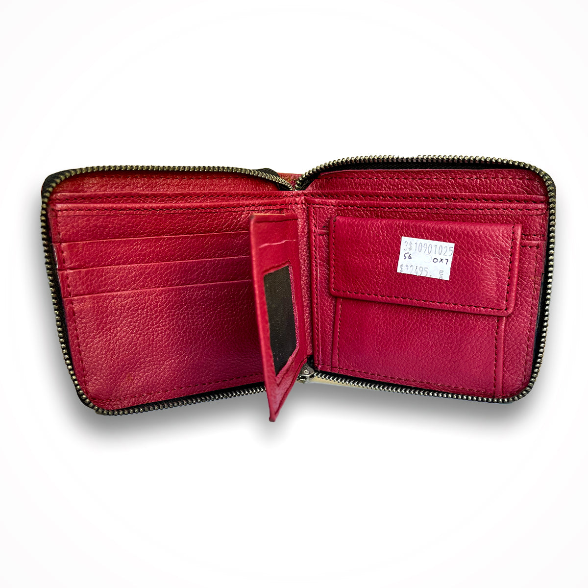 Elegant Leather Wallet with Zipper Closure